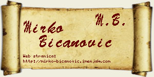 Mirko Bicanović vizit kartica